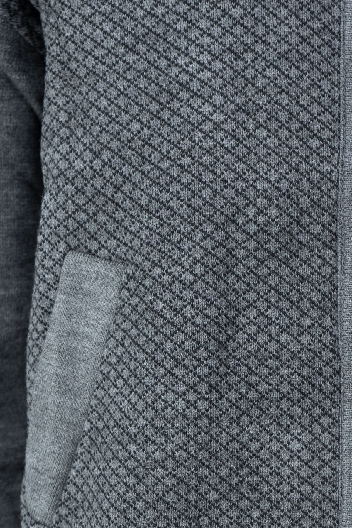 Erkek Kışlık Kalın Pamuklu Yünlü Hırka Astarlı Fermuarlı Cepli Hakim Yaka Baklava Motifli